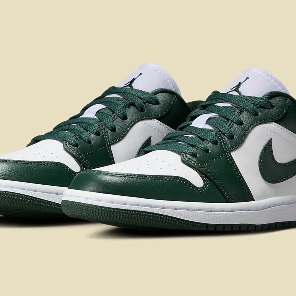 Women’s Air Jordan 1 Low Green and White